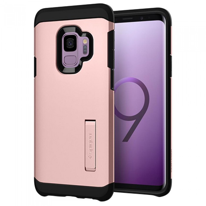 Ốp lưng SamSung Galaxy S9 Spigen Tough Armor (Vàng Hồng)